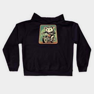 Opossum on motorcycle Kids Hoodie